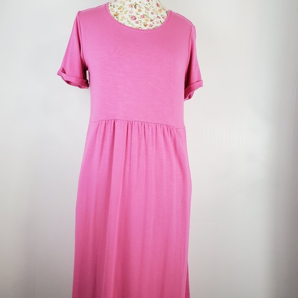 womens pink midi dress
